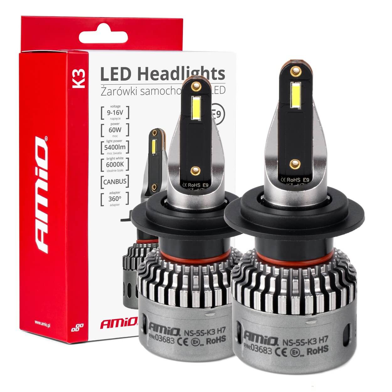 AMIO H7 LED CANBUS 6000K +400% 12V