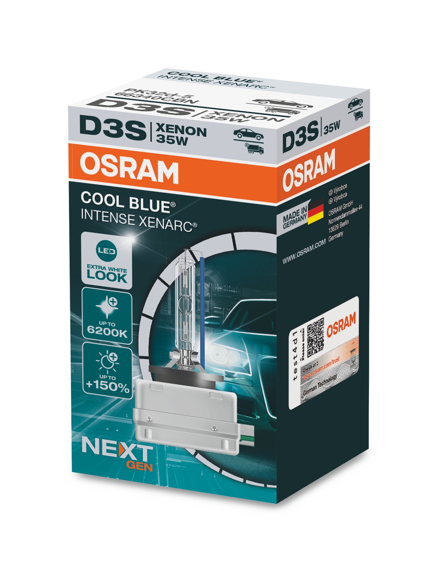 OSRAM D3S XENARC COOL BLUE INTENSE NEXT GEN 6200K +150%