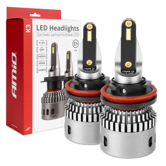 AMIO H8 H9 H11 LED CANBUS 6000K +400% 12V