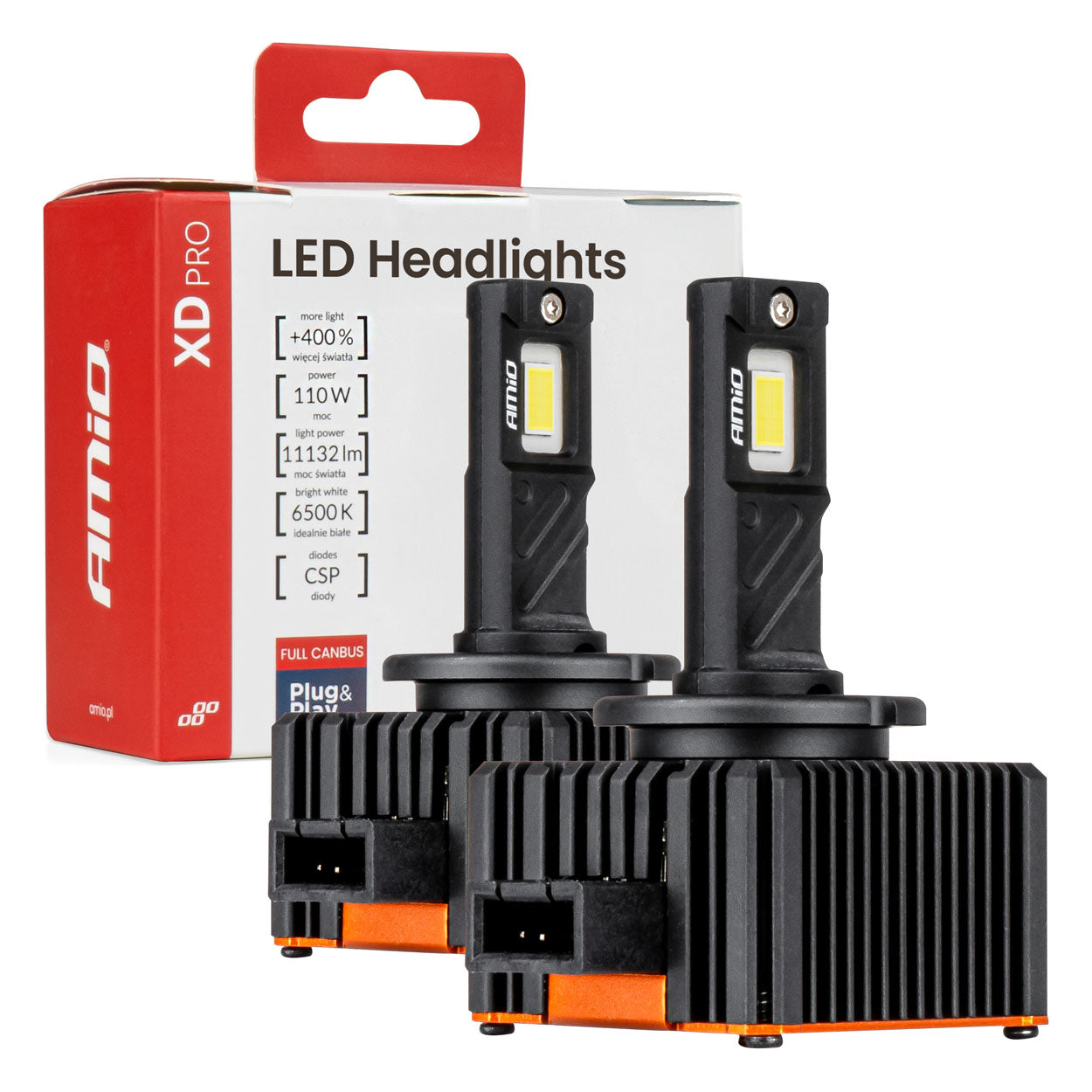 AMIO LED XD PRO D1S D1R FULL CANBUS 6500K +400%