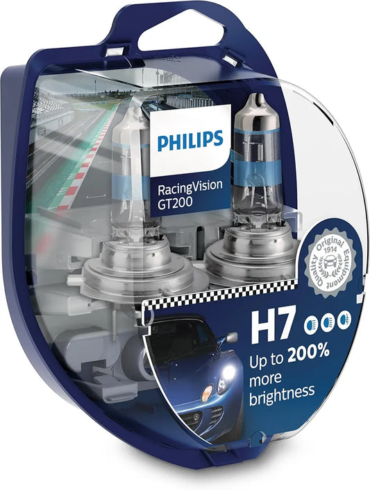 PHILIPS H7 RACINGVISION GT200 +200% 2vnt