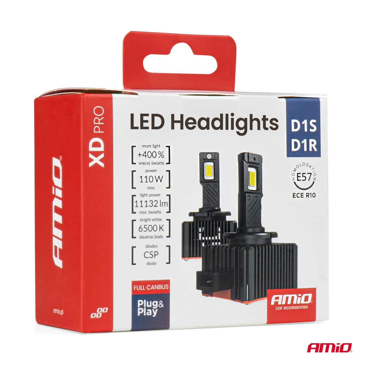 AMIO LED XD PRO D1S D1R FULL CANBUS 6500K +400%