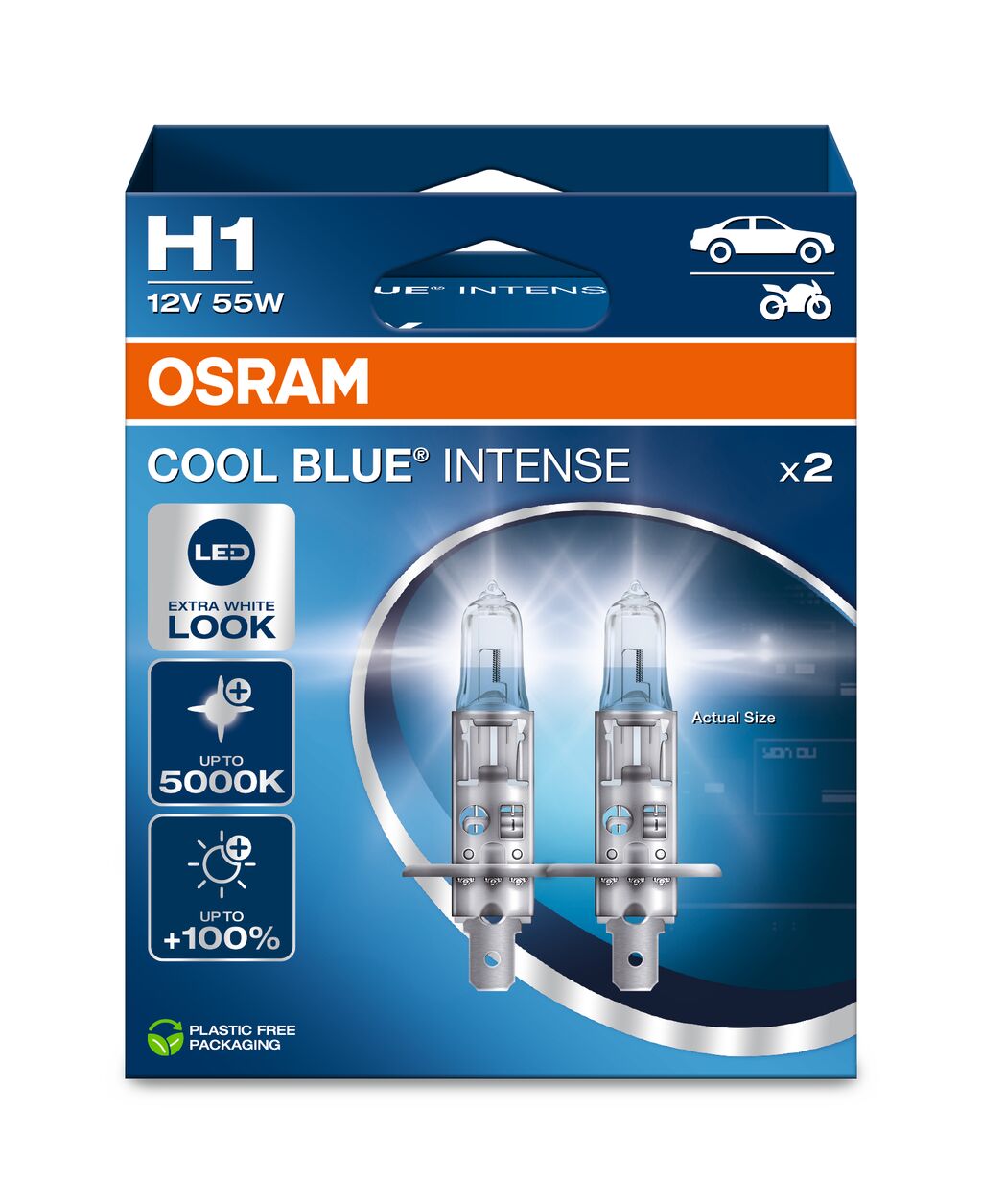 OSRAM H1 COOL BLUE INTENSE NEXT GEN 5000K +100%