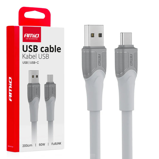 AMIO USB-A / USB-C ĮKROVIMO KABELIS FullLINK 60W 200CM